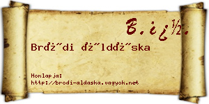 Bródi Áldáska névjegykártya